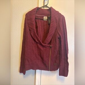 Harley-Davidson | Shawl Collar Moto Zip Knit Cardigan Sweater Medium